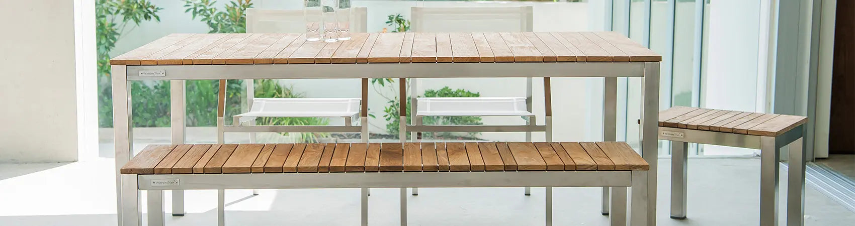 Outdoor-Dining-Bench-and-Stool Wintons Teak