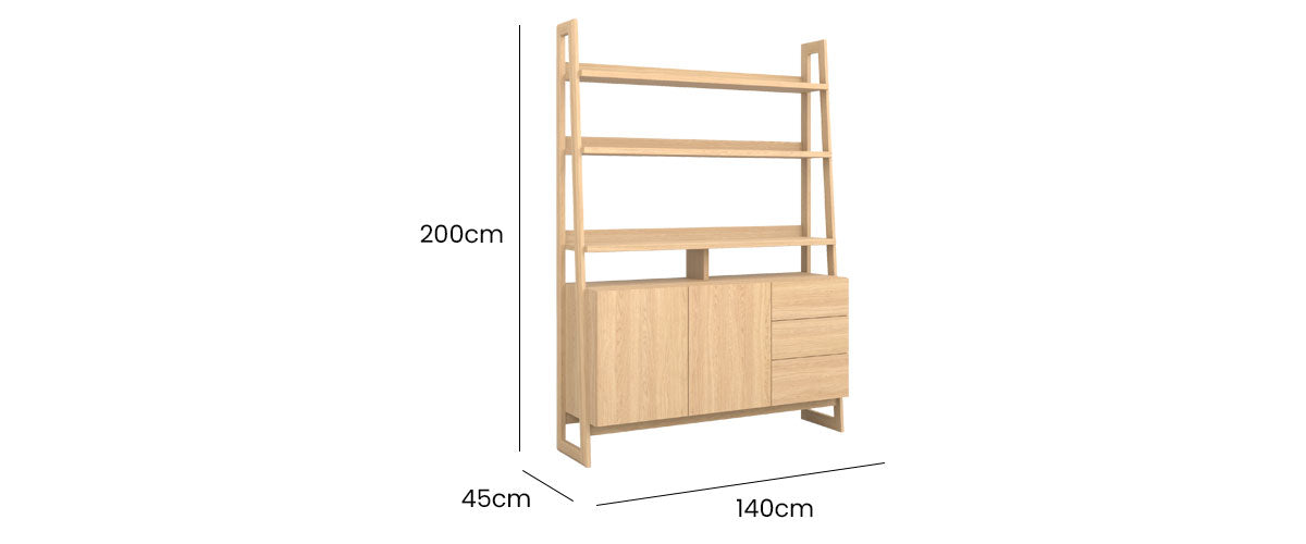 Alto Buffet Bookcase 140