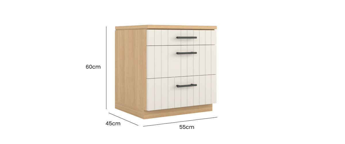 Booker 3 Drawer Bedside