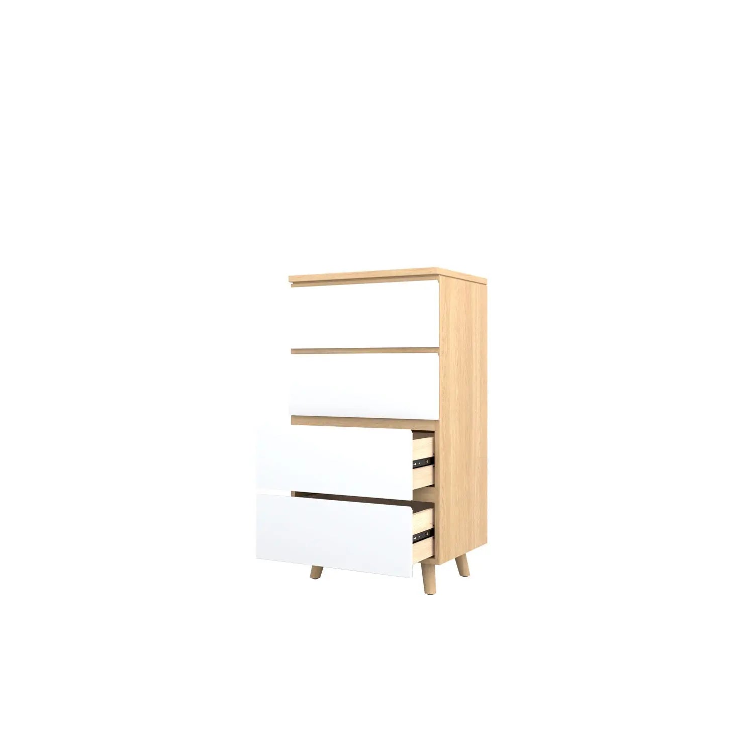 Fritz Tallboy 60 Oak - Oak/White / Oak Veneer