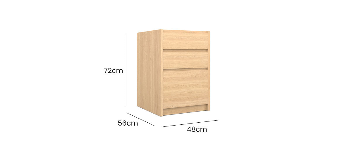 Kara 2 Drawer and 1 Filing Drawer Desk Base