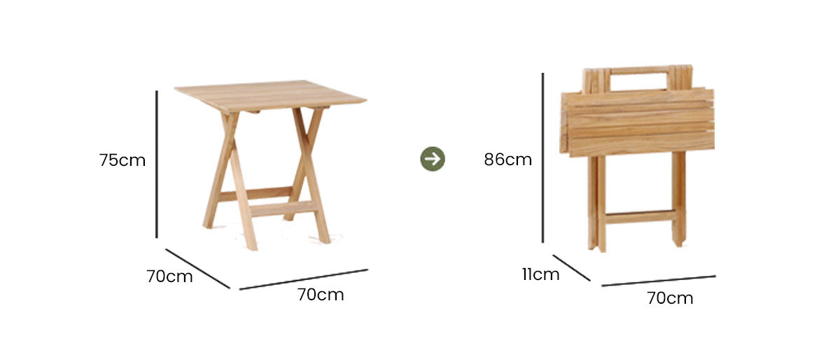 Morse Square Folding Table 70x70