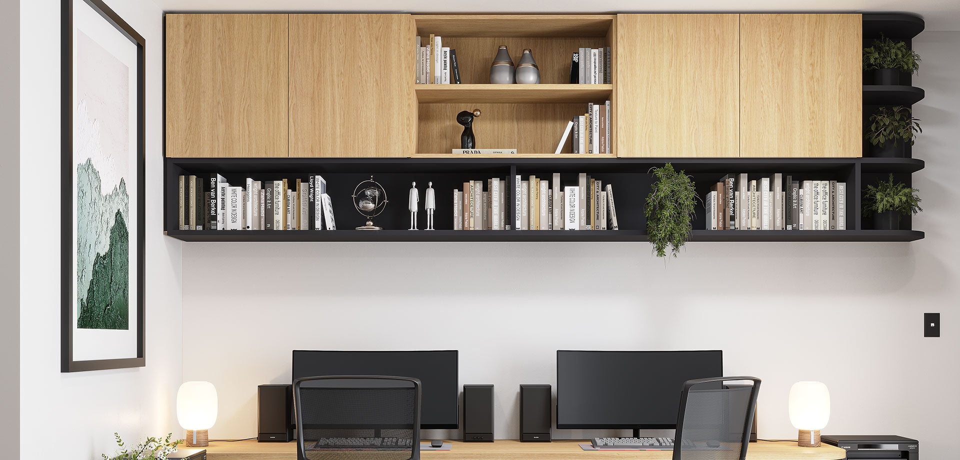 Custom Built-In Rounded Study Unit