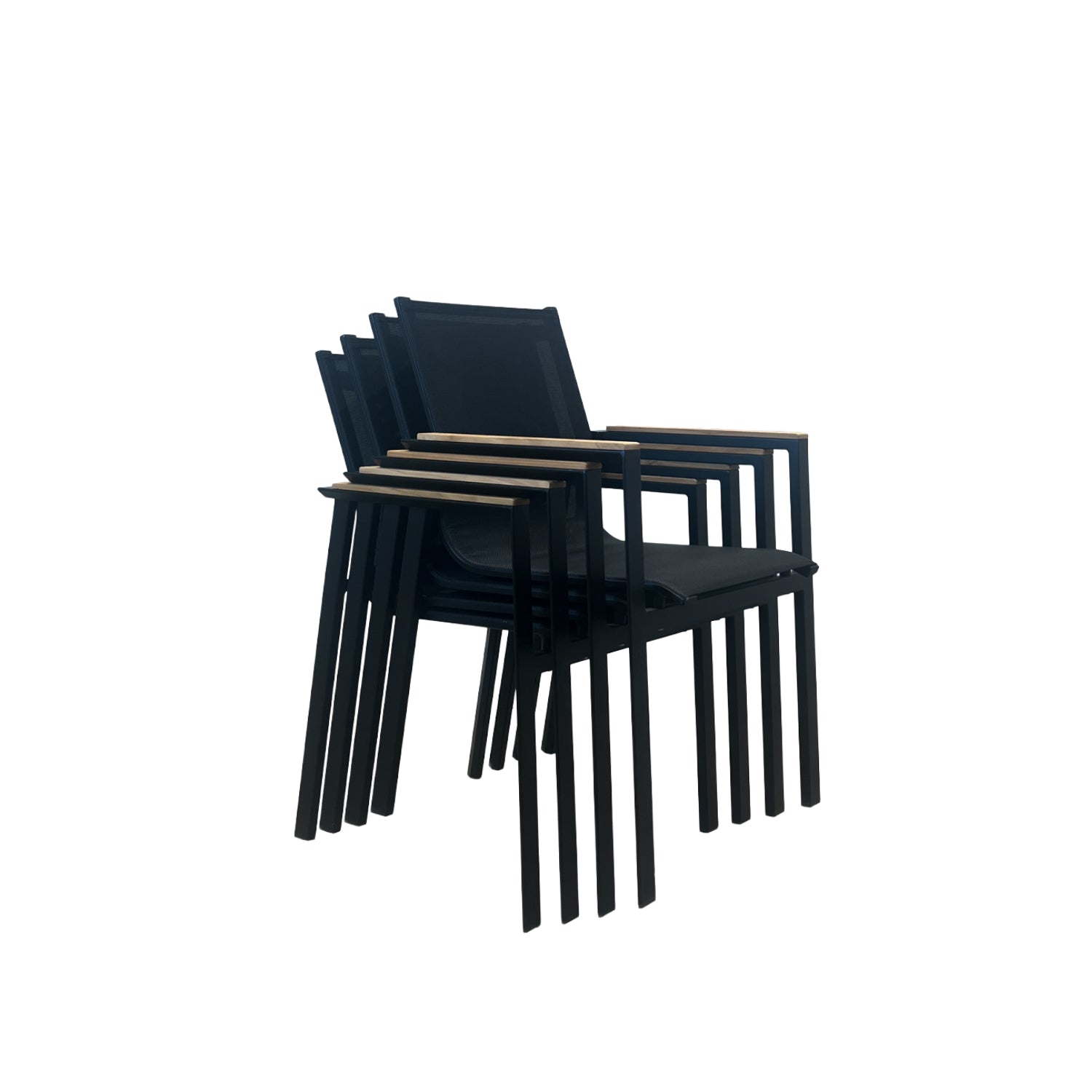 Oriva Alu Stacking Chair Black