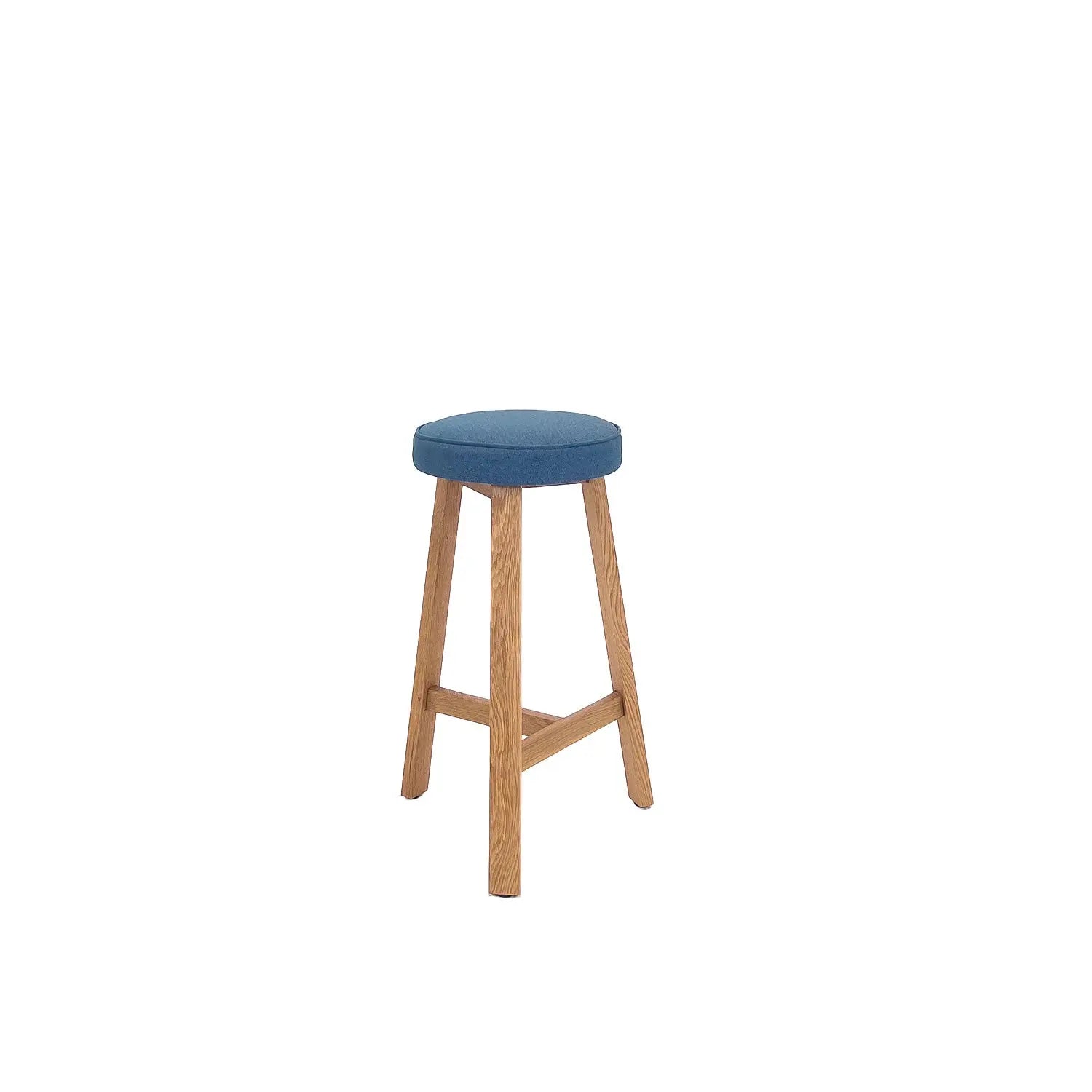 Oto Bar Stool Oak - Upholstered Seat - Blaze 121
