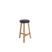 Oto Bar Stool Oak - Upholstered Seat - Karl Dark Grey