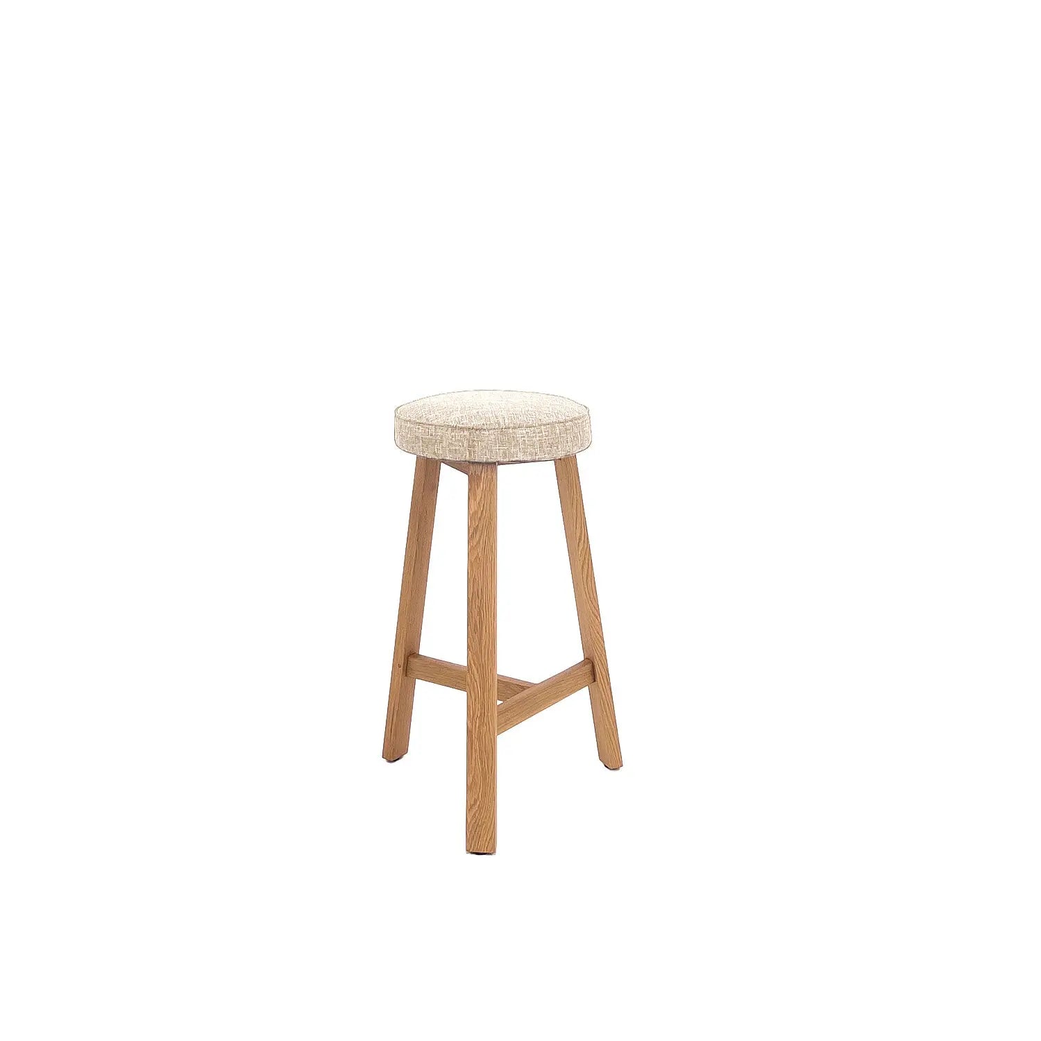 Oto Bar Stool Oak - Upholstered Seat - Karl Wheat