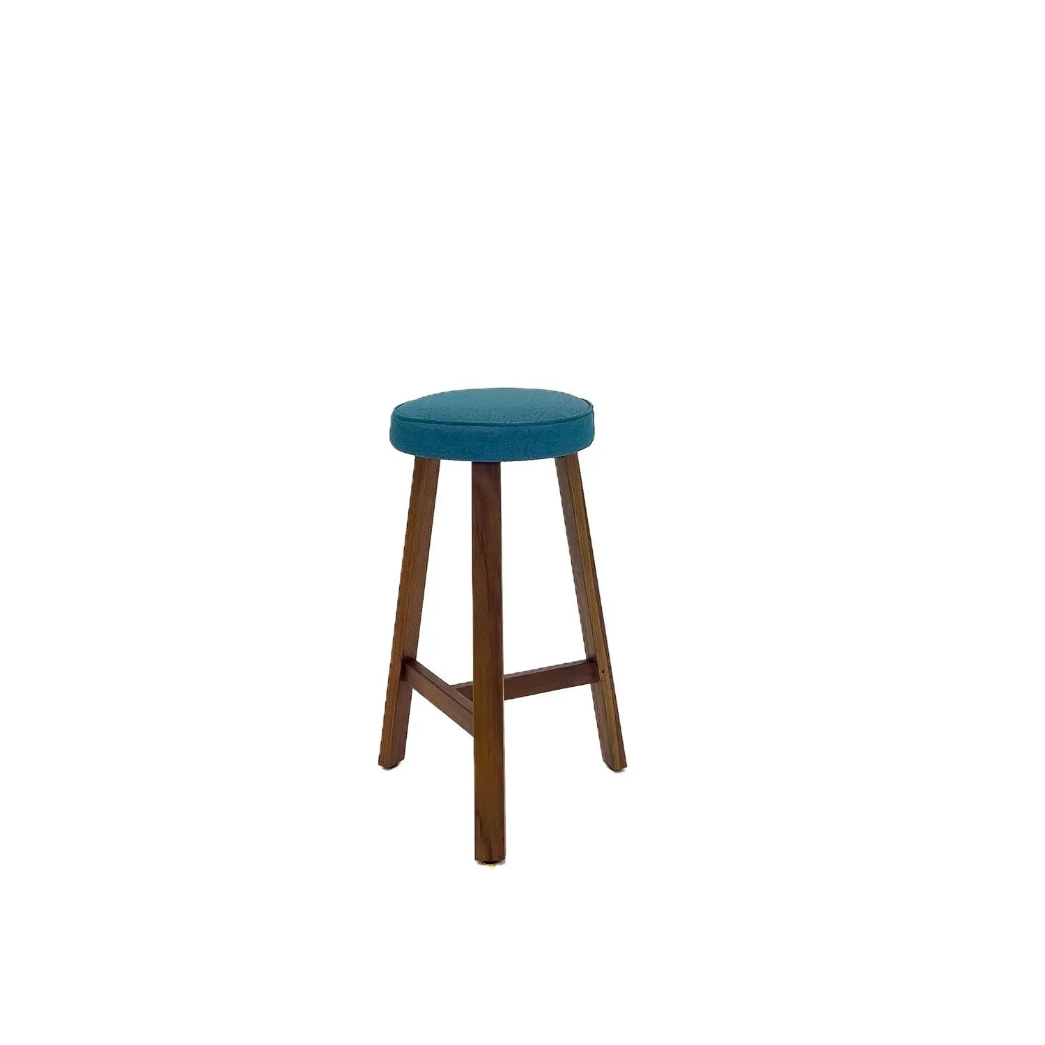 Oto Bar Stool Teak Amber - Upholstered Seat - Blaze 121