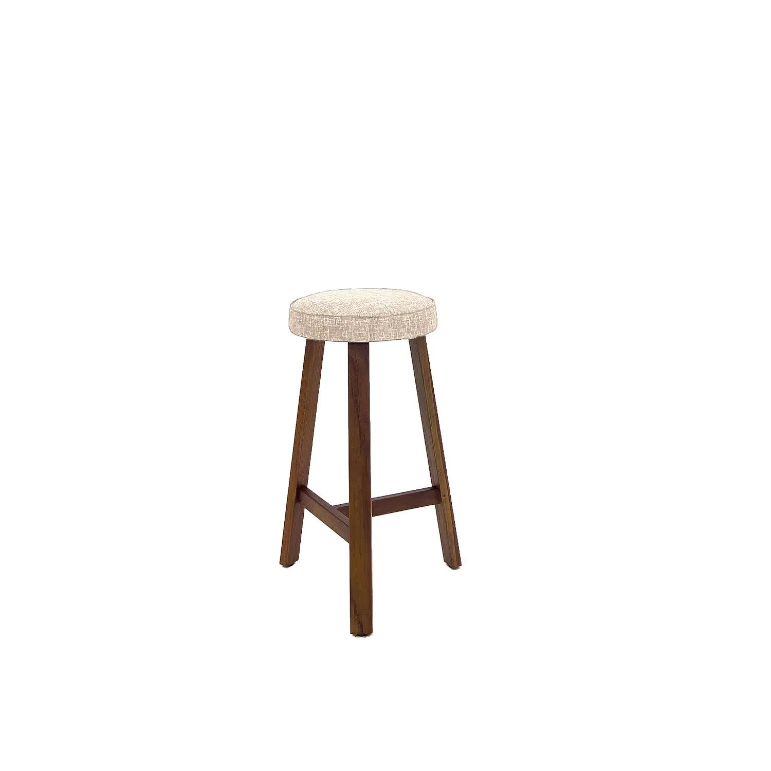 Oto Bar Stool Teak Amber - Upholstered Seat - Karl Wheat