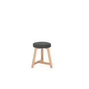 Oto Dining Stool Oak - Upholstered Seat - Karl Dark Grey