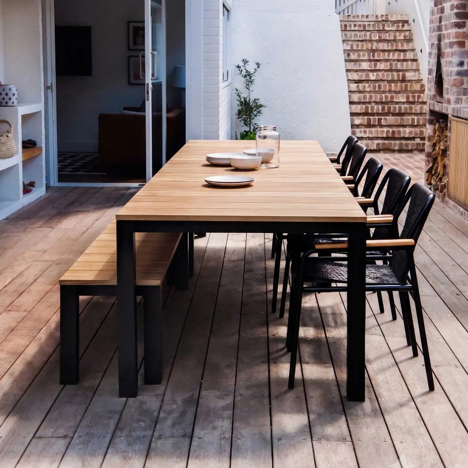 Piav Alu Rectangular Outdoor Table Black   Wintons Teak