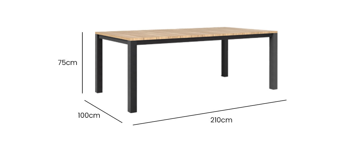 Piav Alu Outdoor Table 210x100