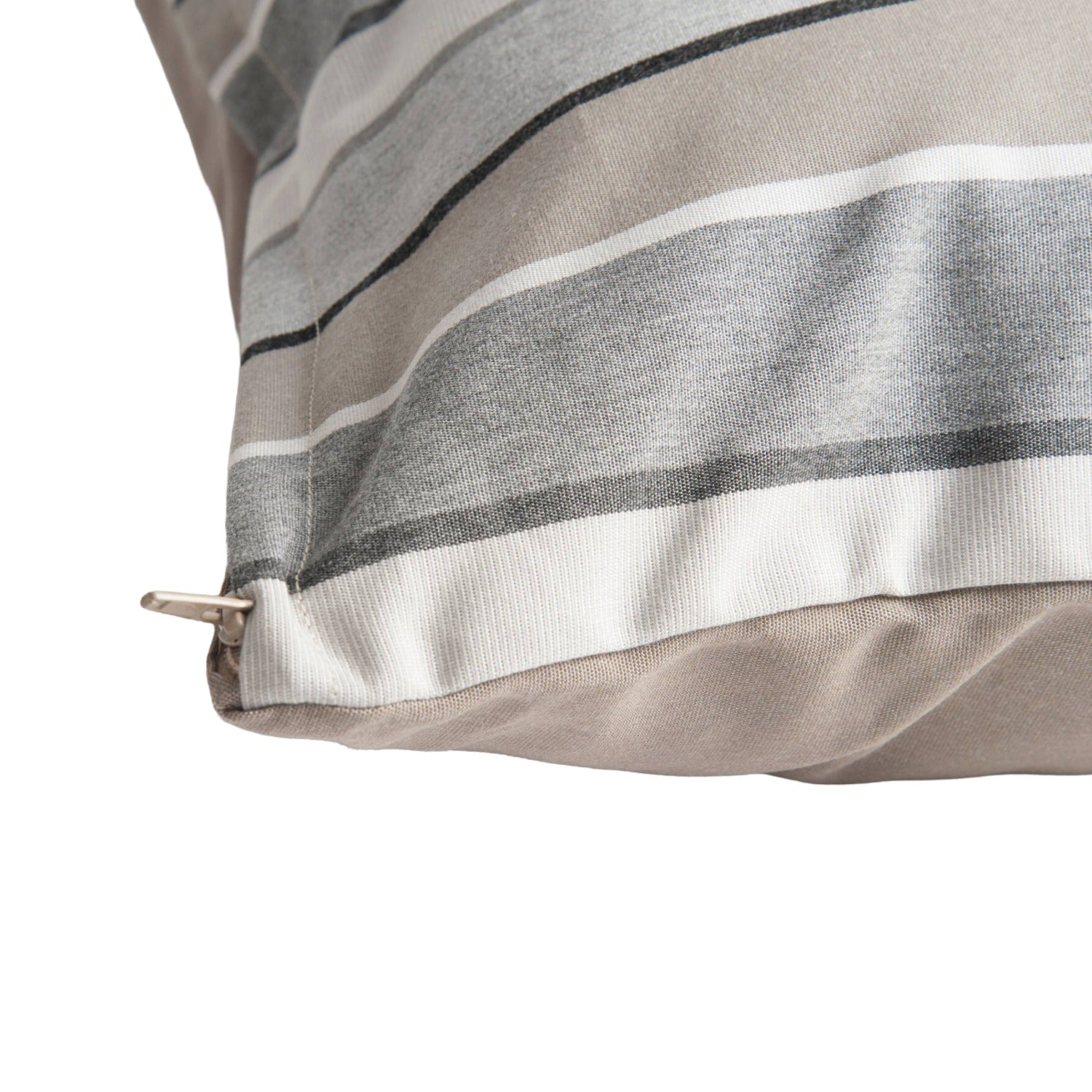 Outdoor Throw Pillow 60x60 - Grey-Taupe Band