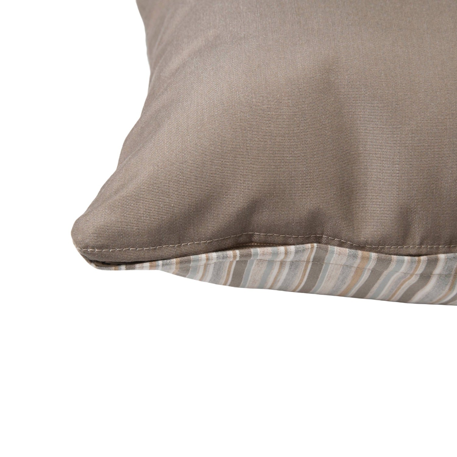 Outdoor Throw Pillow 60x60 - Stone-Taupe Stripe