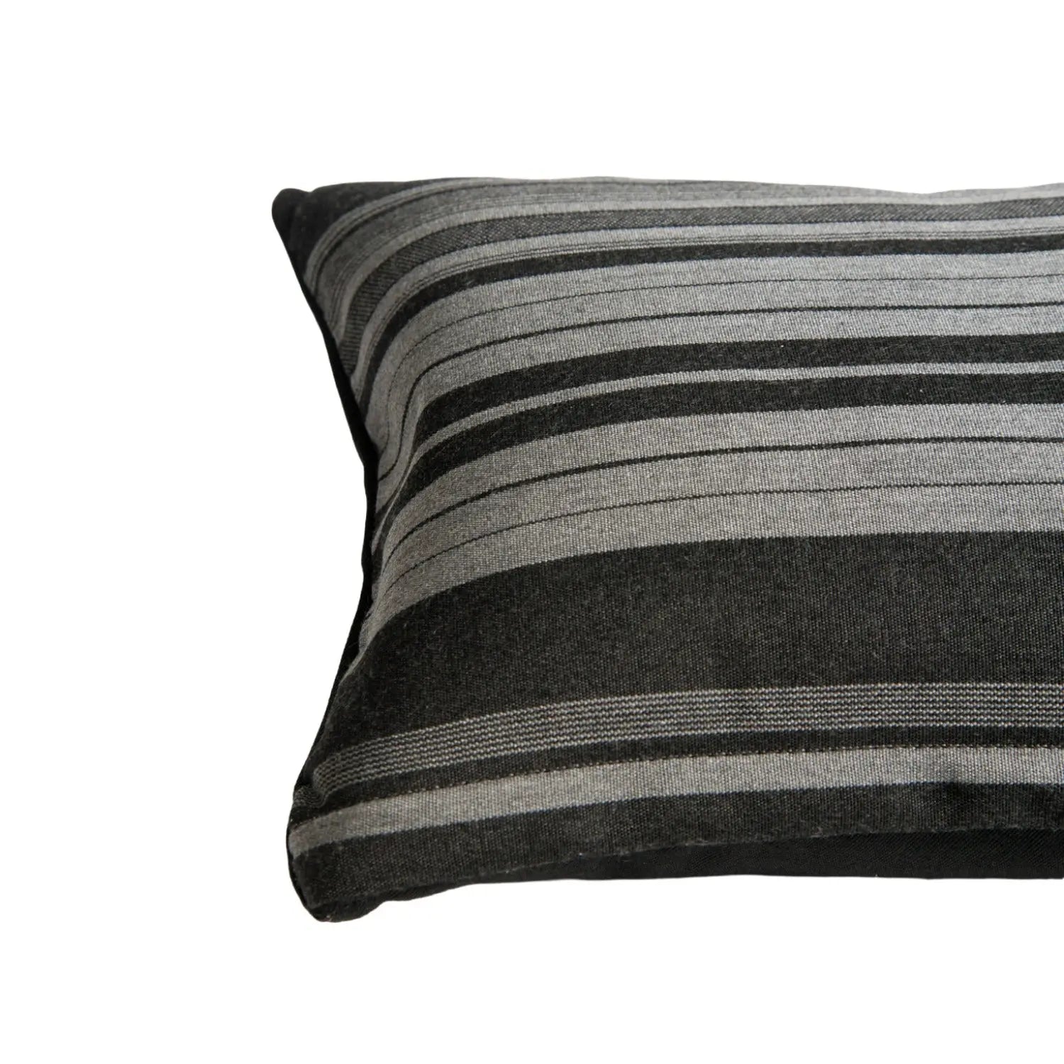 Outdoor Throw Pillow - Grey-Black Band (Small)