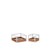 Planter Alu Block Square White   Wintons Teak