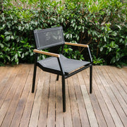 Salma Sail Alu Stacking Chair Black - Armchair