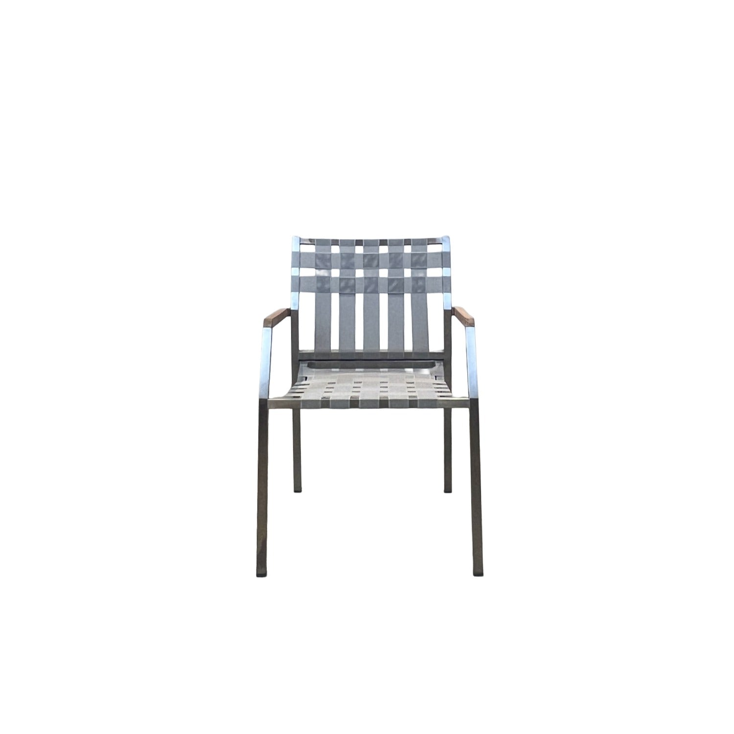 Salma Strap SS Grey Dining Chair - Armchair