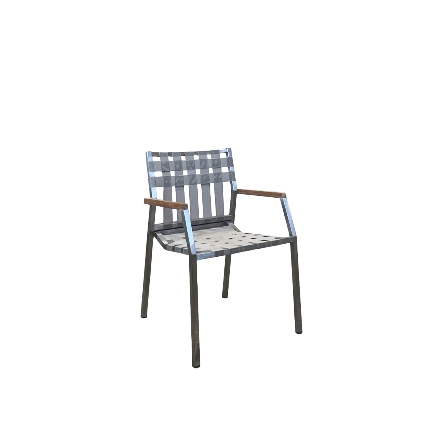 Salma Strap SS Grey Dining Chair - Armchair