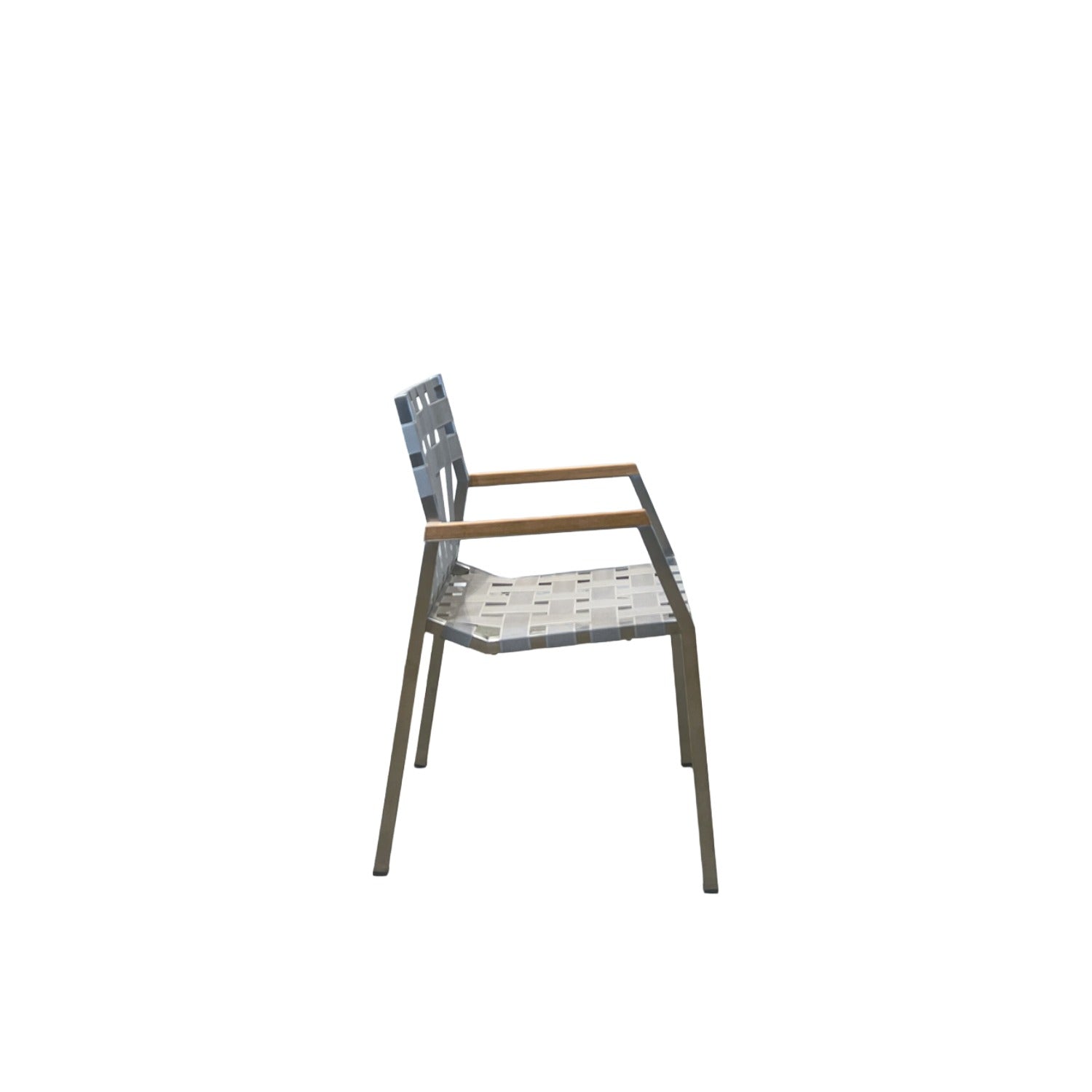 Salma Strap SS Grey Dining Chair - Armchair