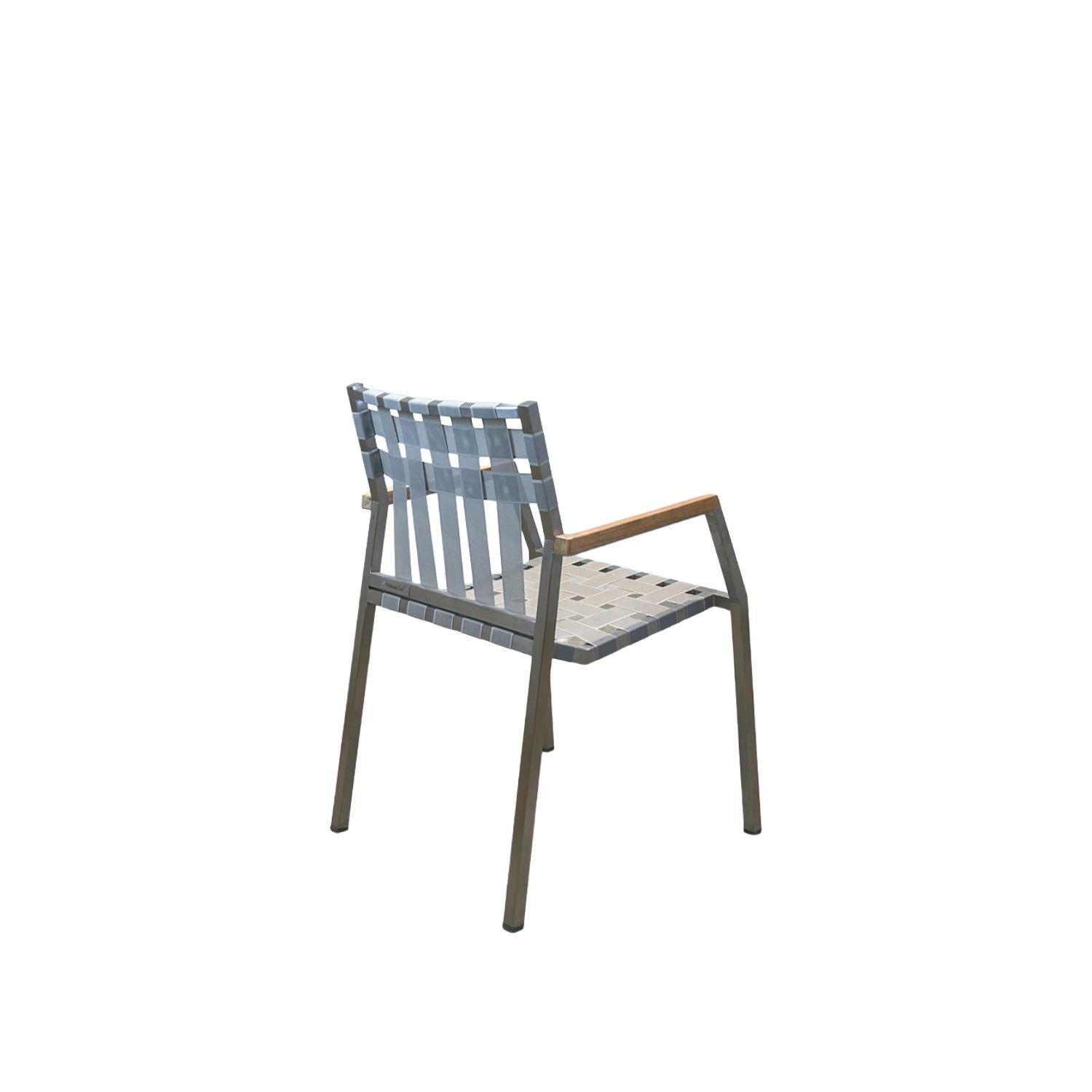 Salma Strap SS Grey Dining Chair - Armchair