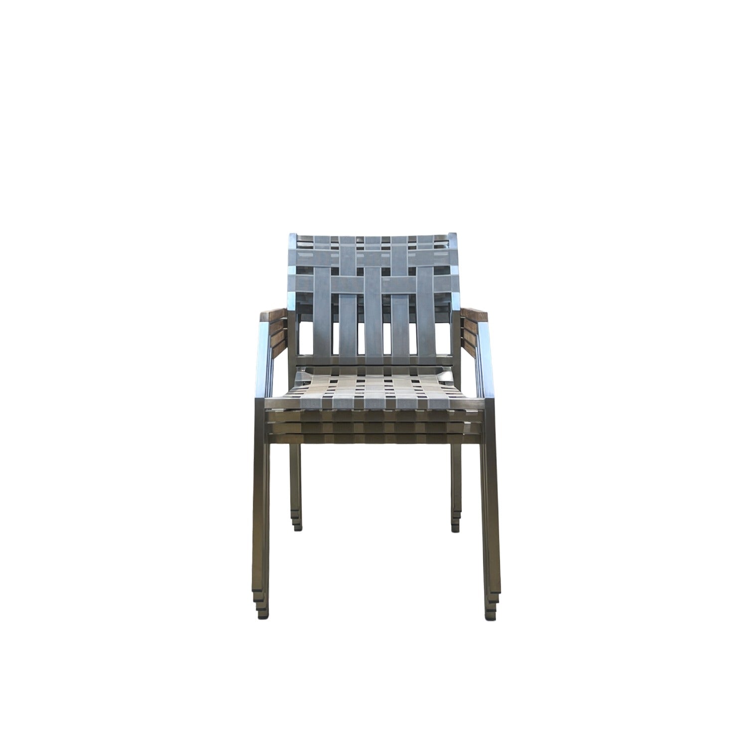 Salma Strap SS Grey Dining Chair - Armchair