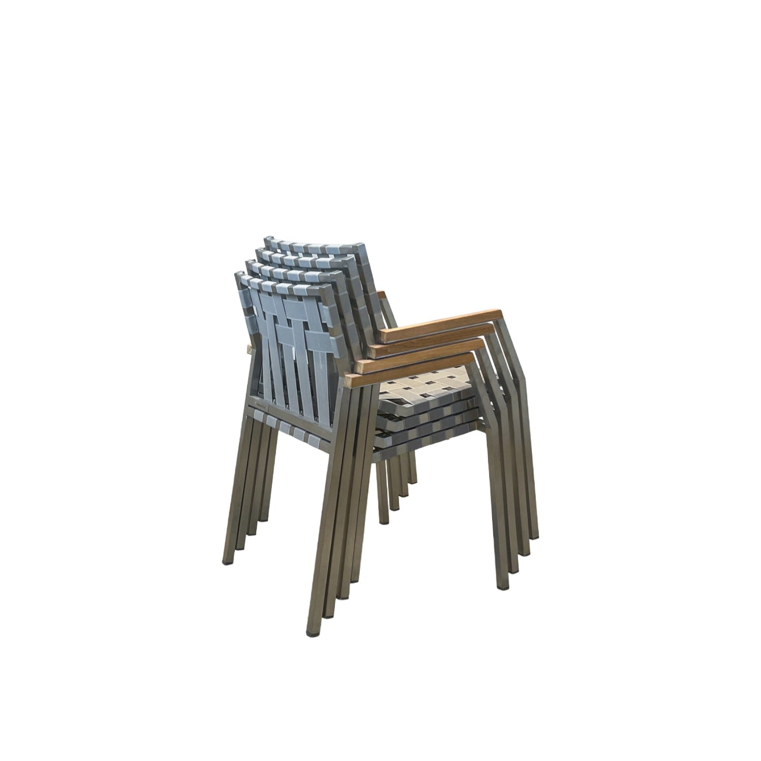 Salma Strap SS Grey Dining Chair - Armchair