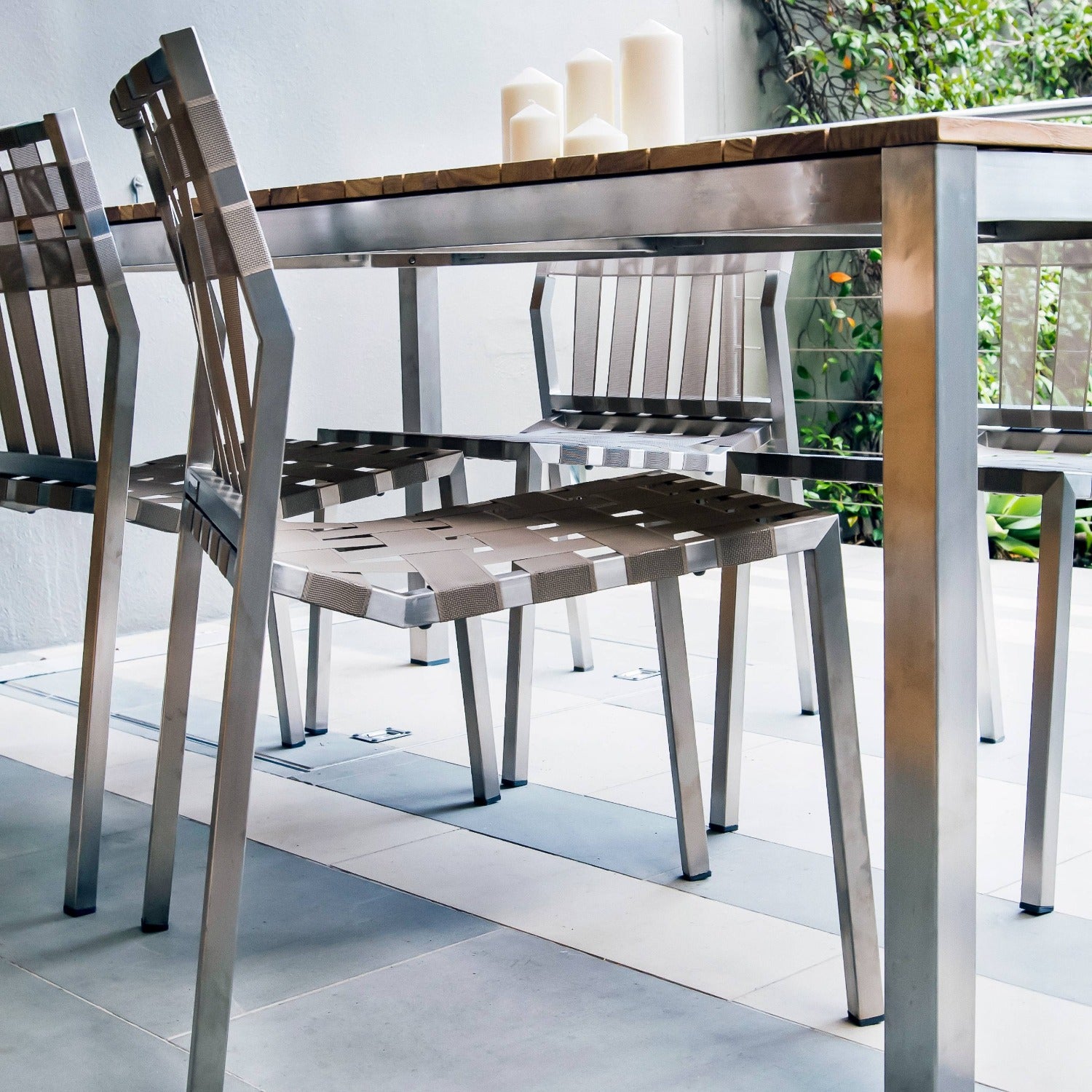 Salma Strap SS Grey Dining Chair