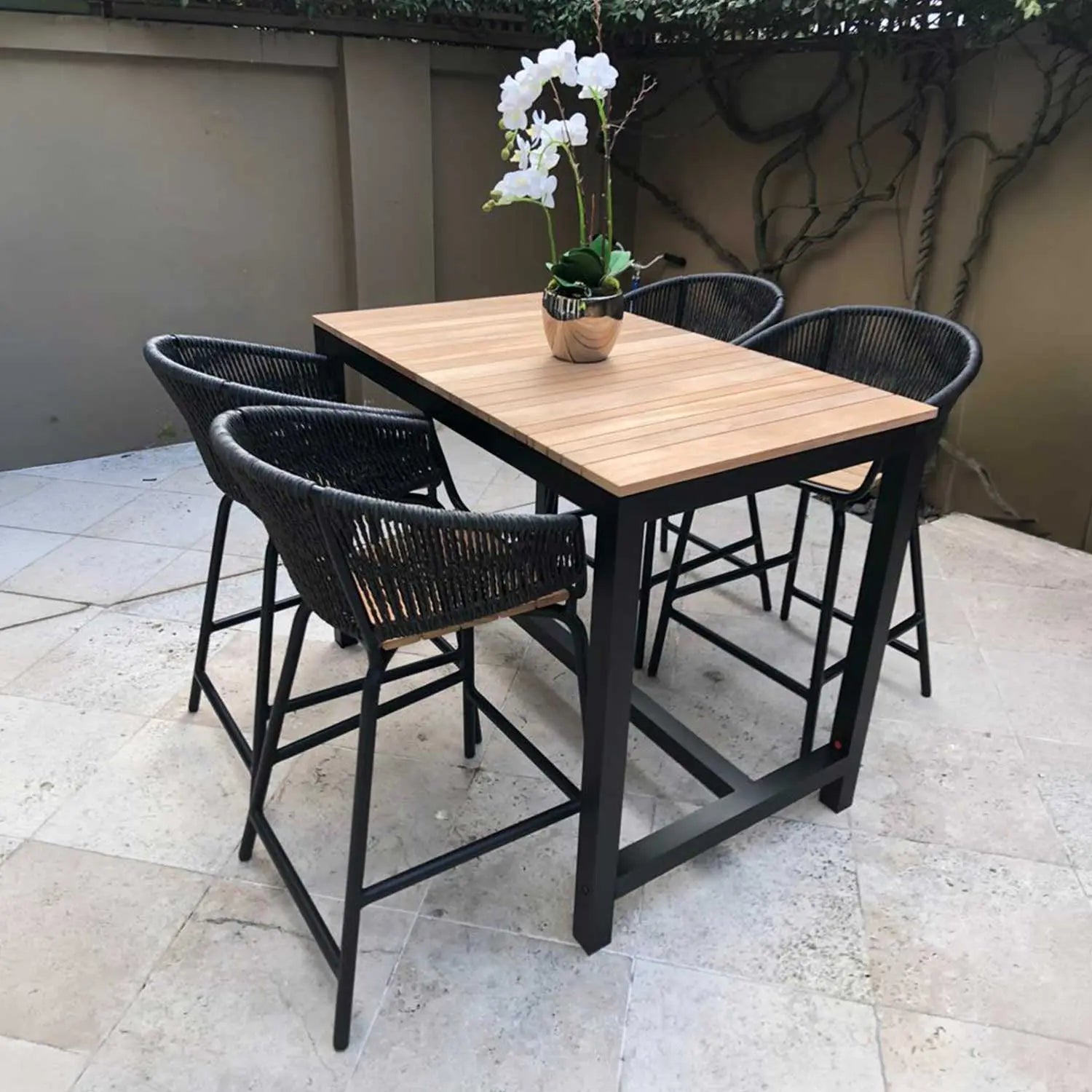 Ike Bar Chair Black PT3   Wintons Teak