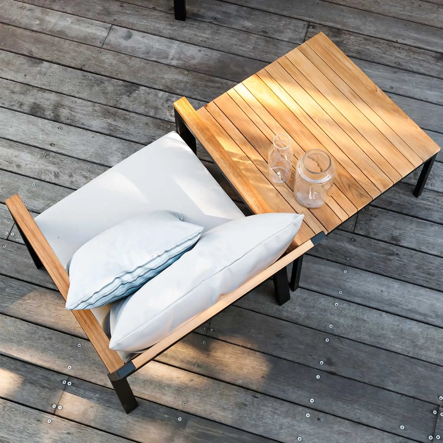 Tandem Alu Square Coffee Table Black   Wintons Teak