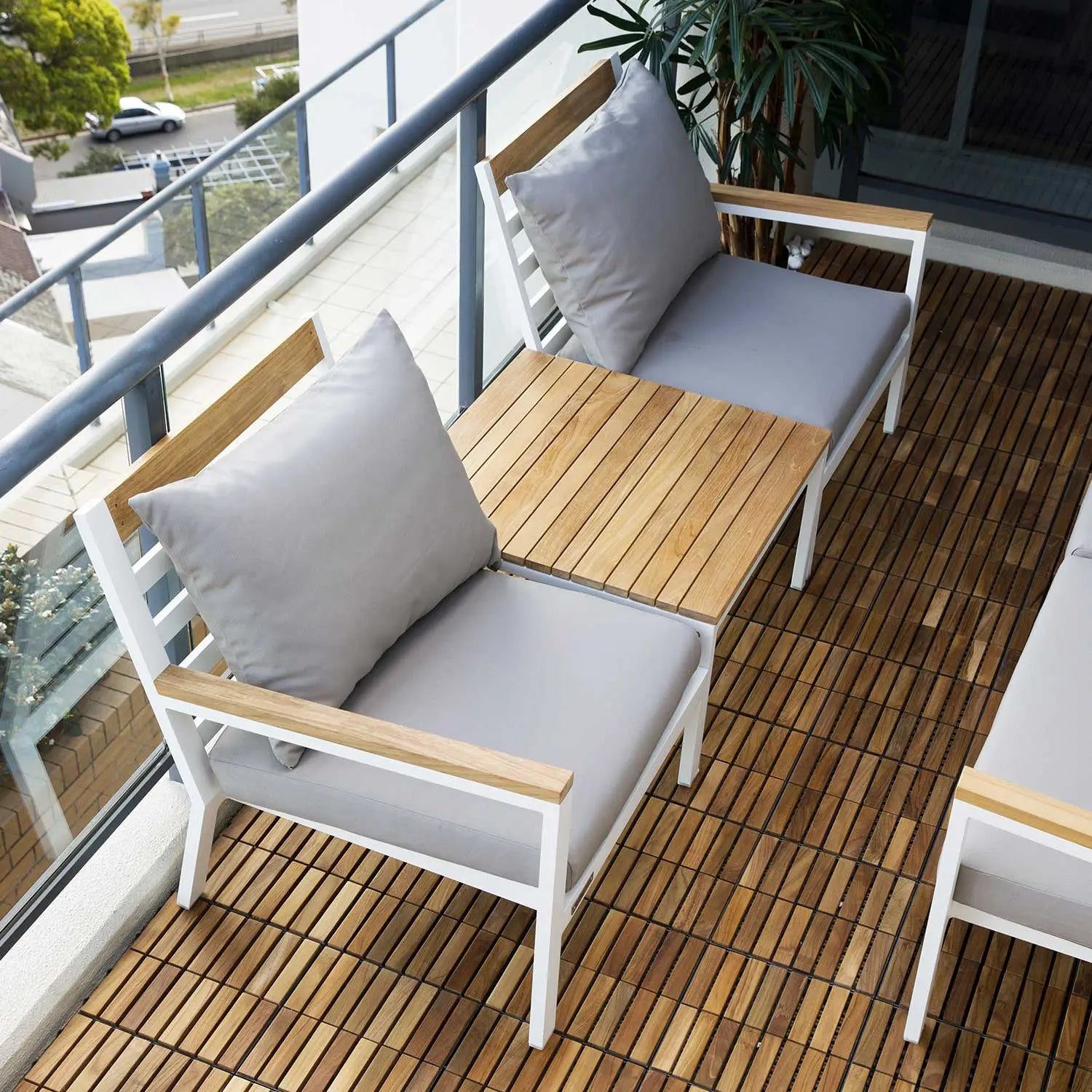 Tandem Alu Square Coffee Table White   Wintons Teak