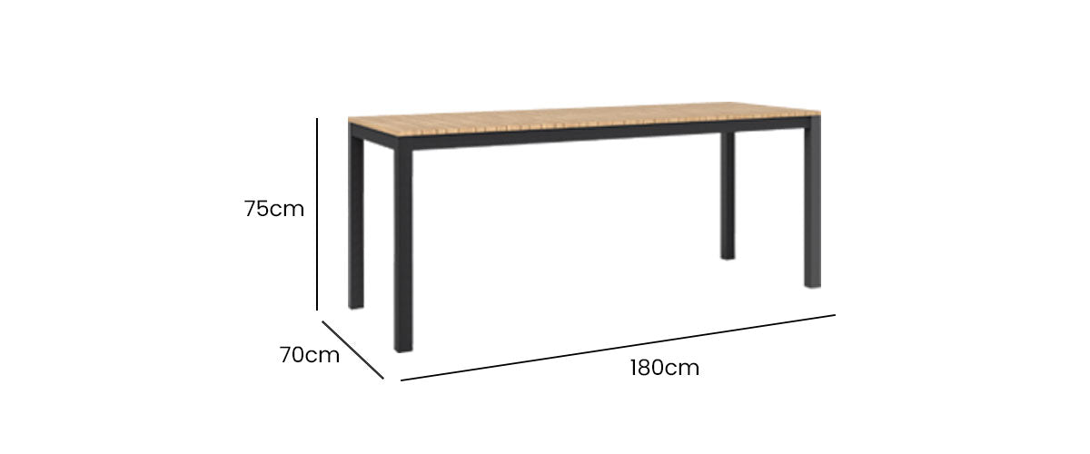 Tandem Alu Table 180x70