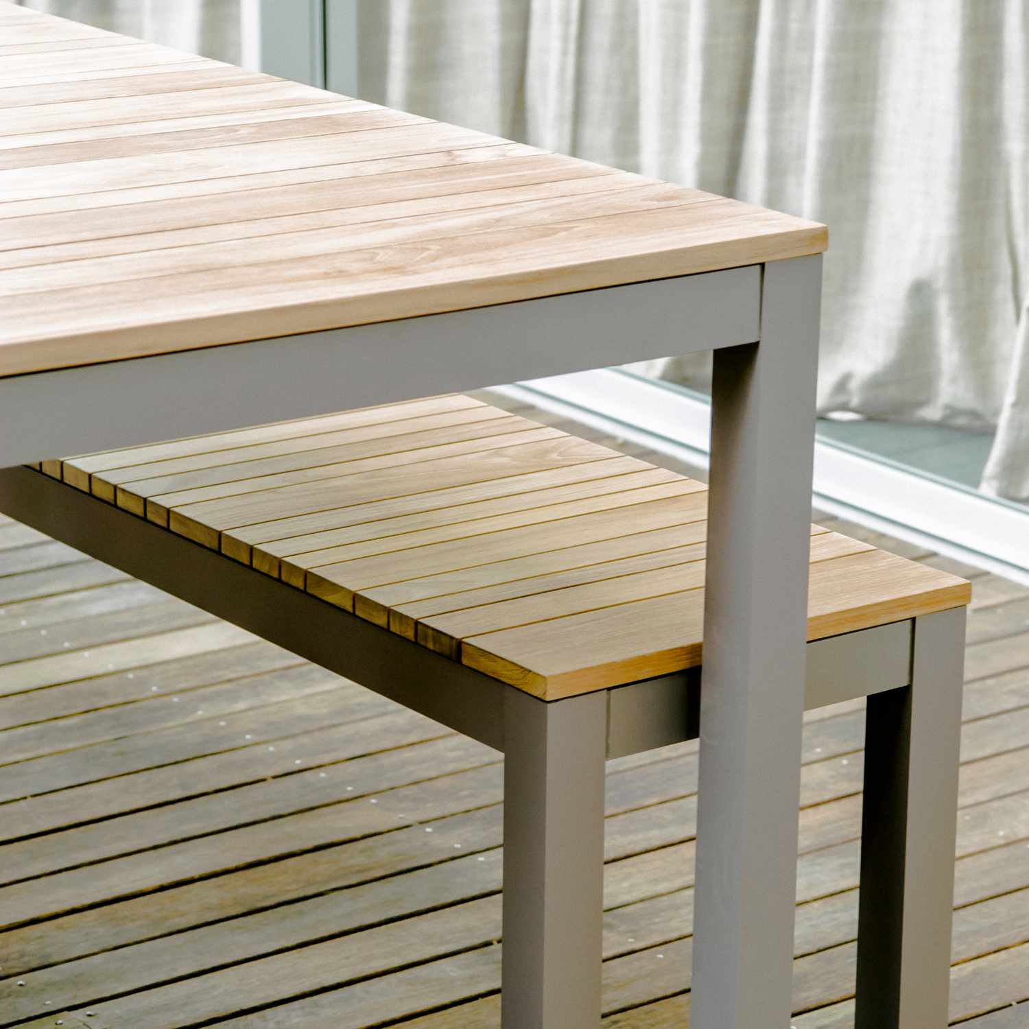 Tandem Alu Rectangular Outdoor Table Taupe