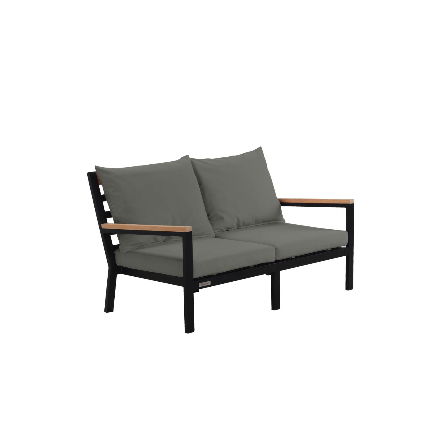 Abacus Alu Sofa Black - L144 - 2 Seater / Olefin Charcoal