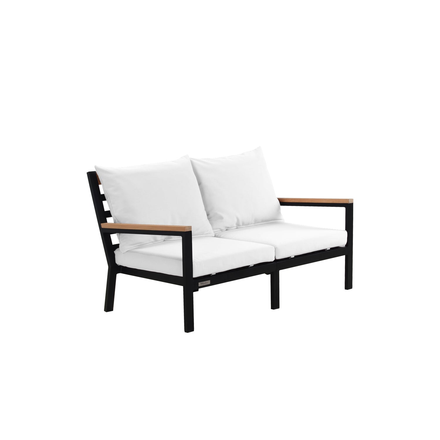 Abacus Alu Sofa Black - L144 - 2 Seater / Olefin White