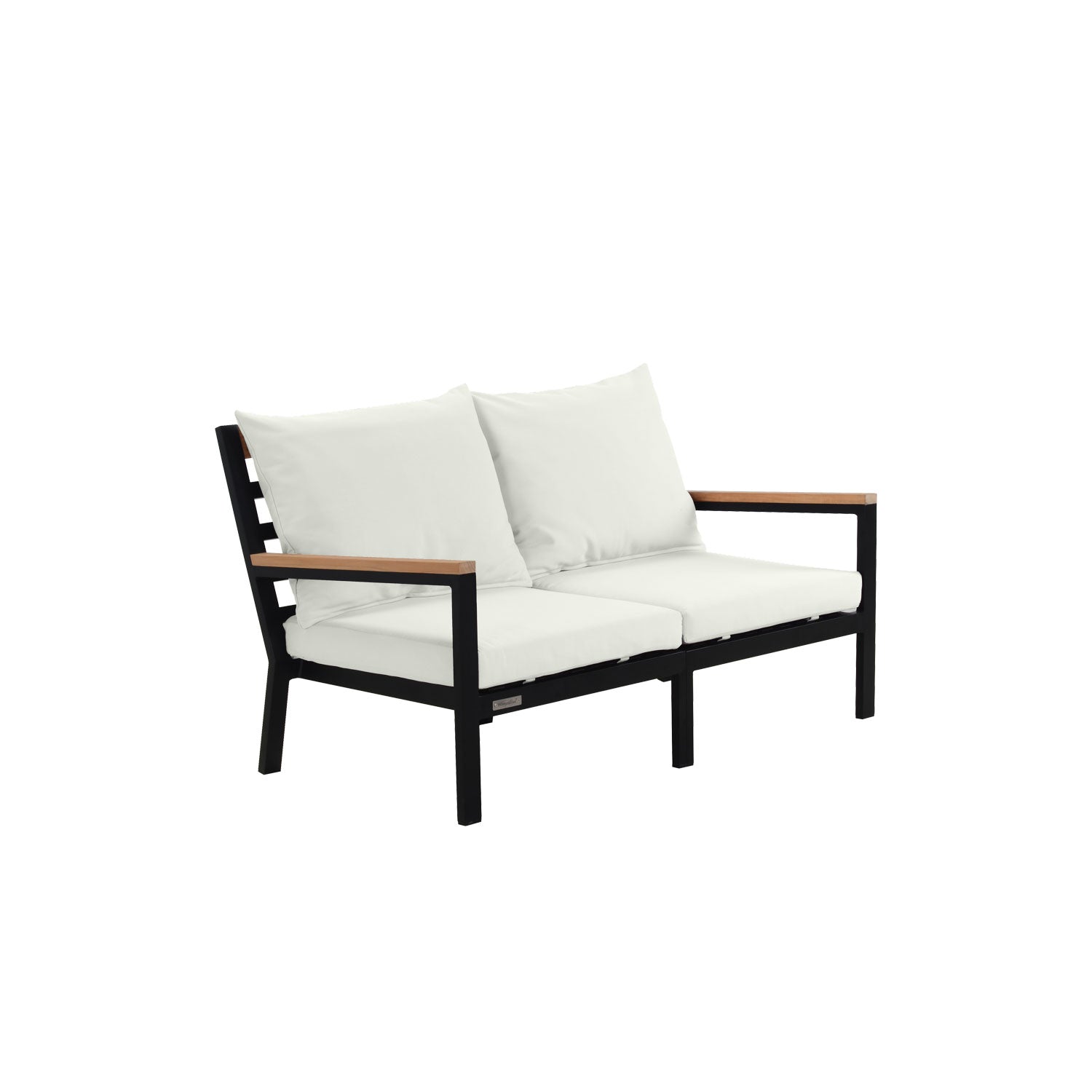Abacus Alu Sofa Black - L144 - 2 Seater / Sunbrella Stone
