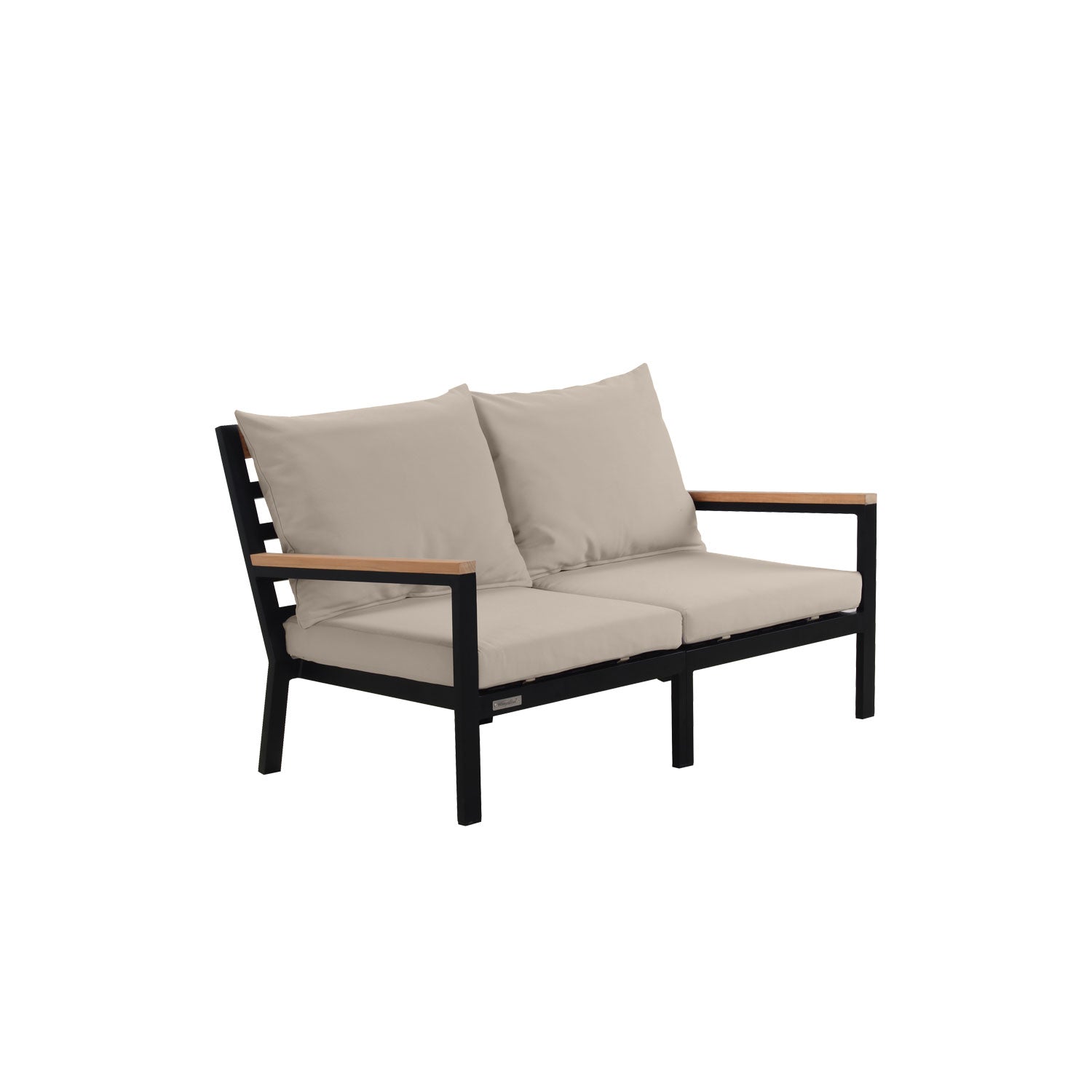 Abacus Alu Sofa Black - L144 - 2 Seater / Sunbrella Taupe