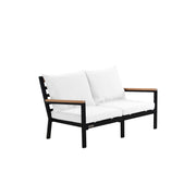 Abacus Alu Sofa Black - L144 - 2 Seater / Sunbrella White