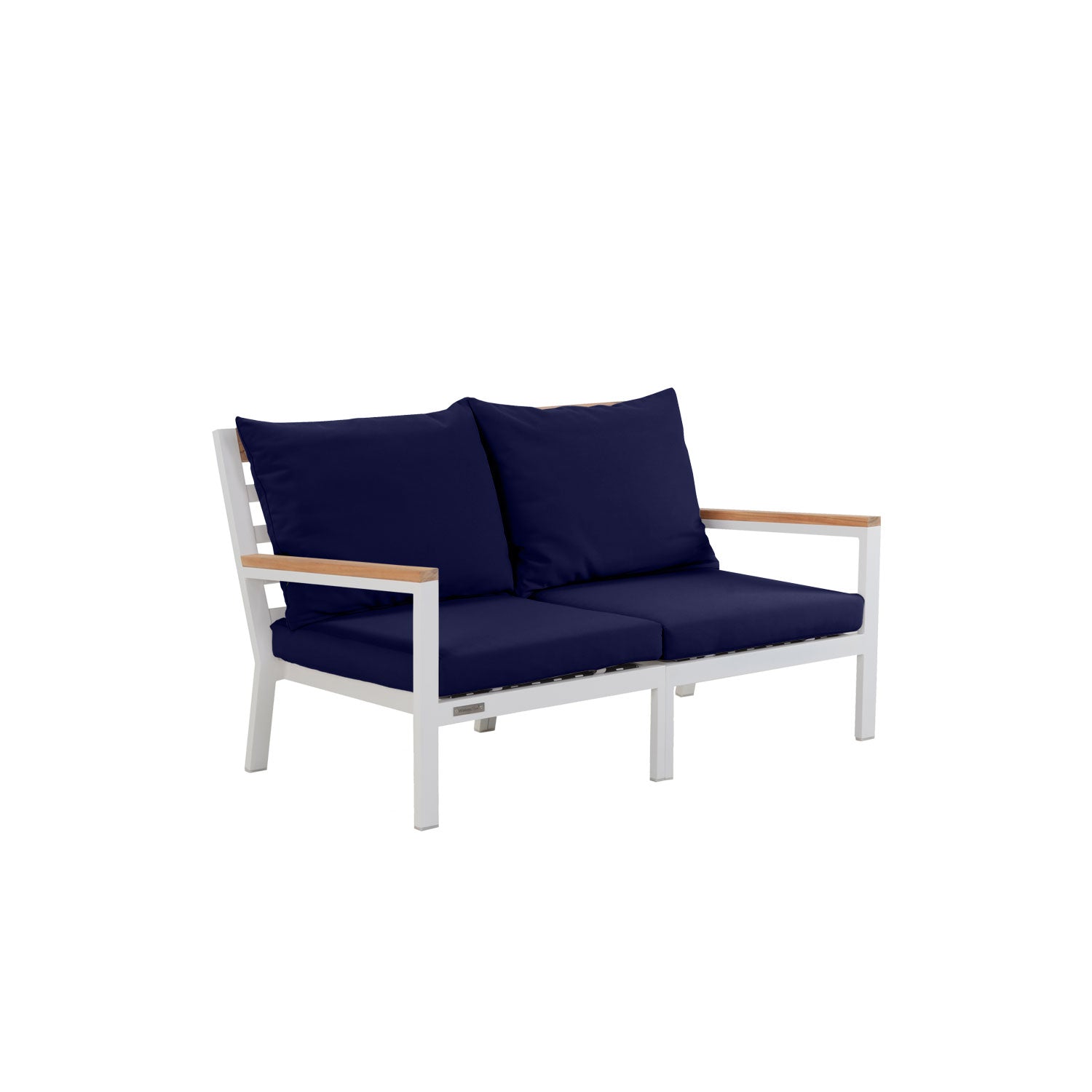 Abacus Alu Sofa White - L144 - 2 Seater / Olefin Navy