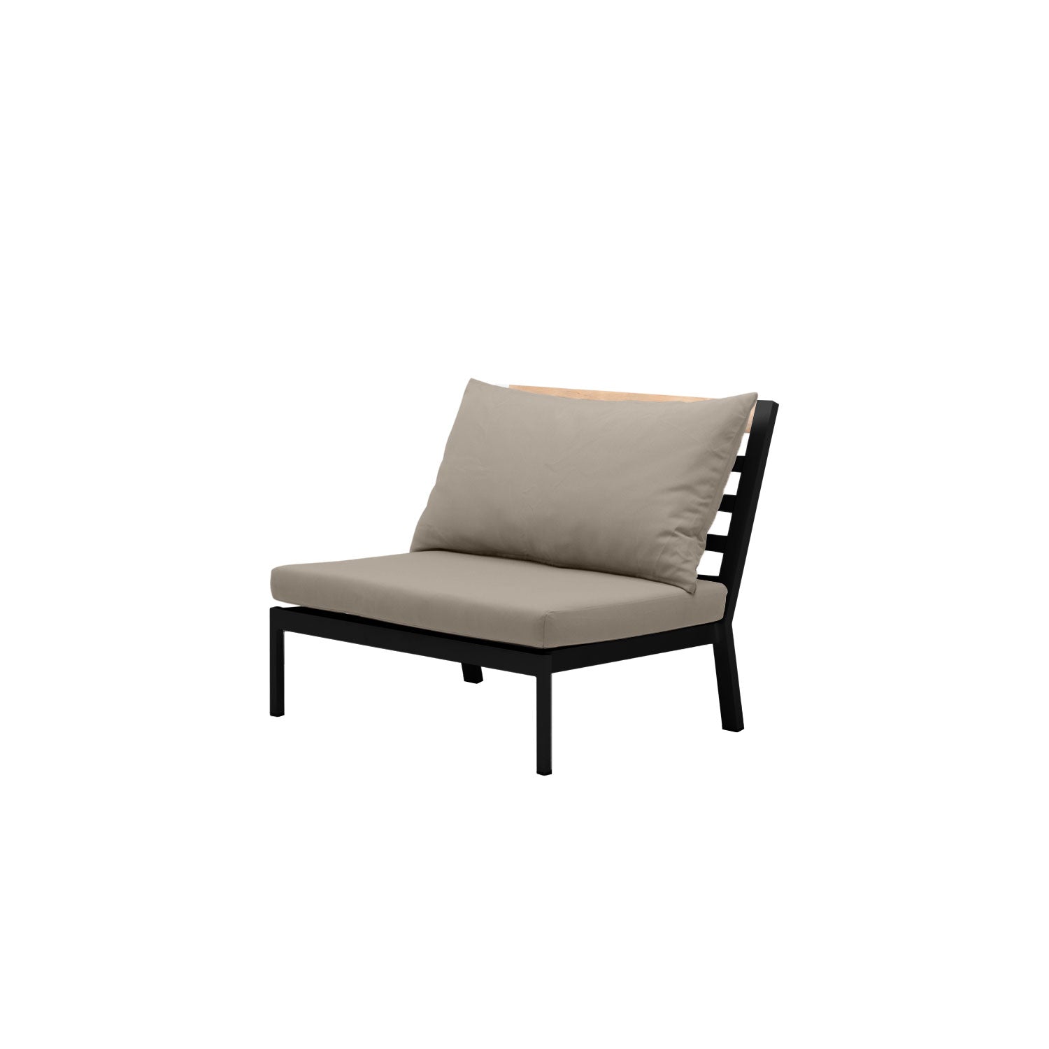 Abacus Alu Outdoor Midsection Black - Sunbrella Taupe