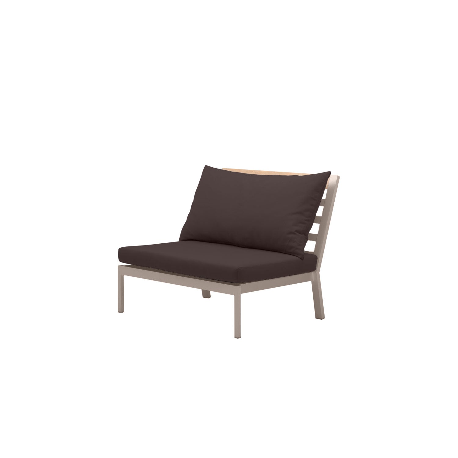 Abacus Alu Outdoor Midsection Taupe - Sunbrella Walnut