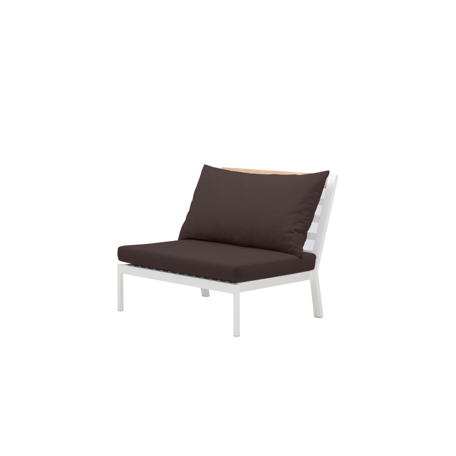 Abacus Alu Outdoor Midsection White - Sunbrella Walnut