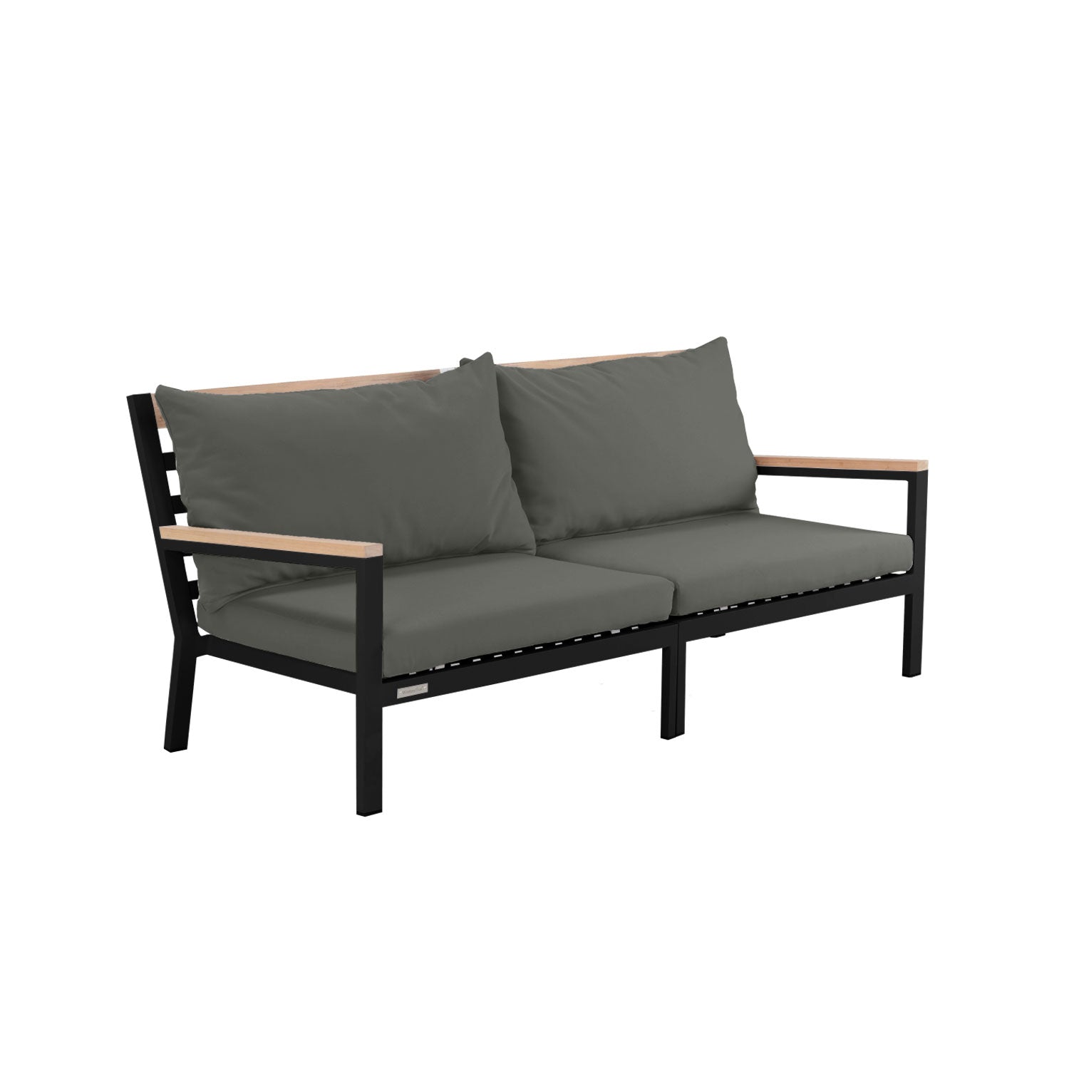 Abacus Alu Sofa Black - L194 - 3 Seater / Olefin Charcoal