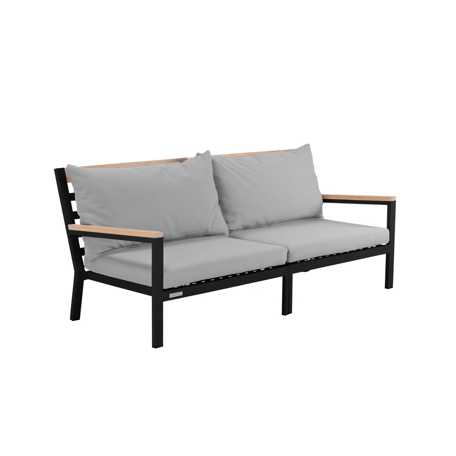 Abacus Alu Sofa Black - L194 - 3 Seater / Olefin Grey