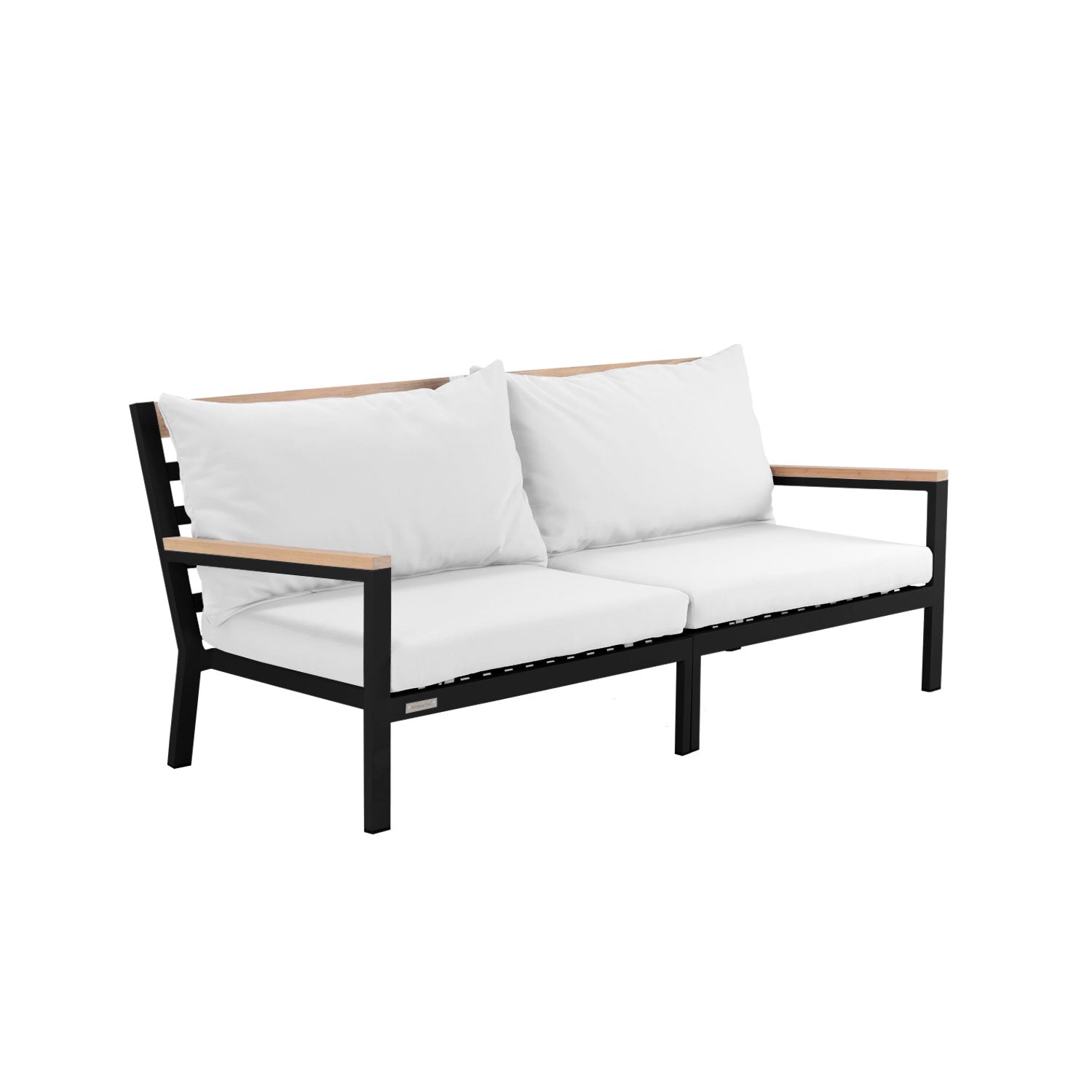 Abacus Alu Sofa Black - L194 - 3 Seater / Olefin White