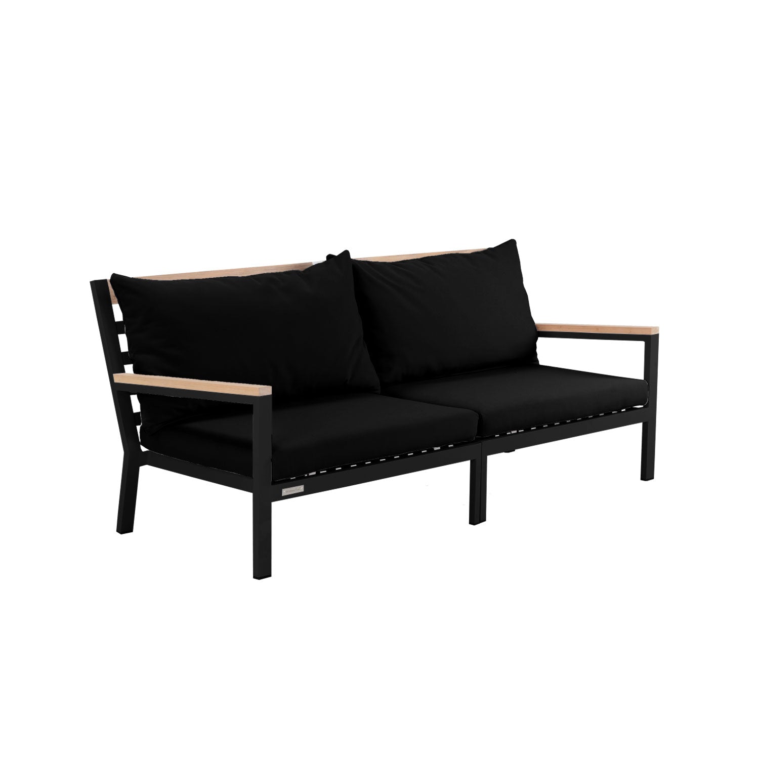 Abacus Alu Sofa Black - L194 - 3 Seater / Sunbrella Raven Black