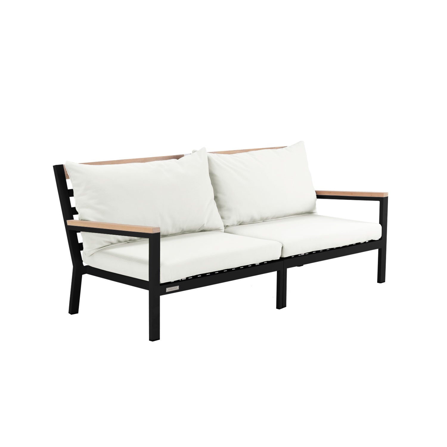 Abacus Alu Sofa Black - L194 - 3 Seater / Sunbrella Stone