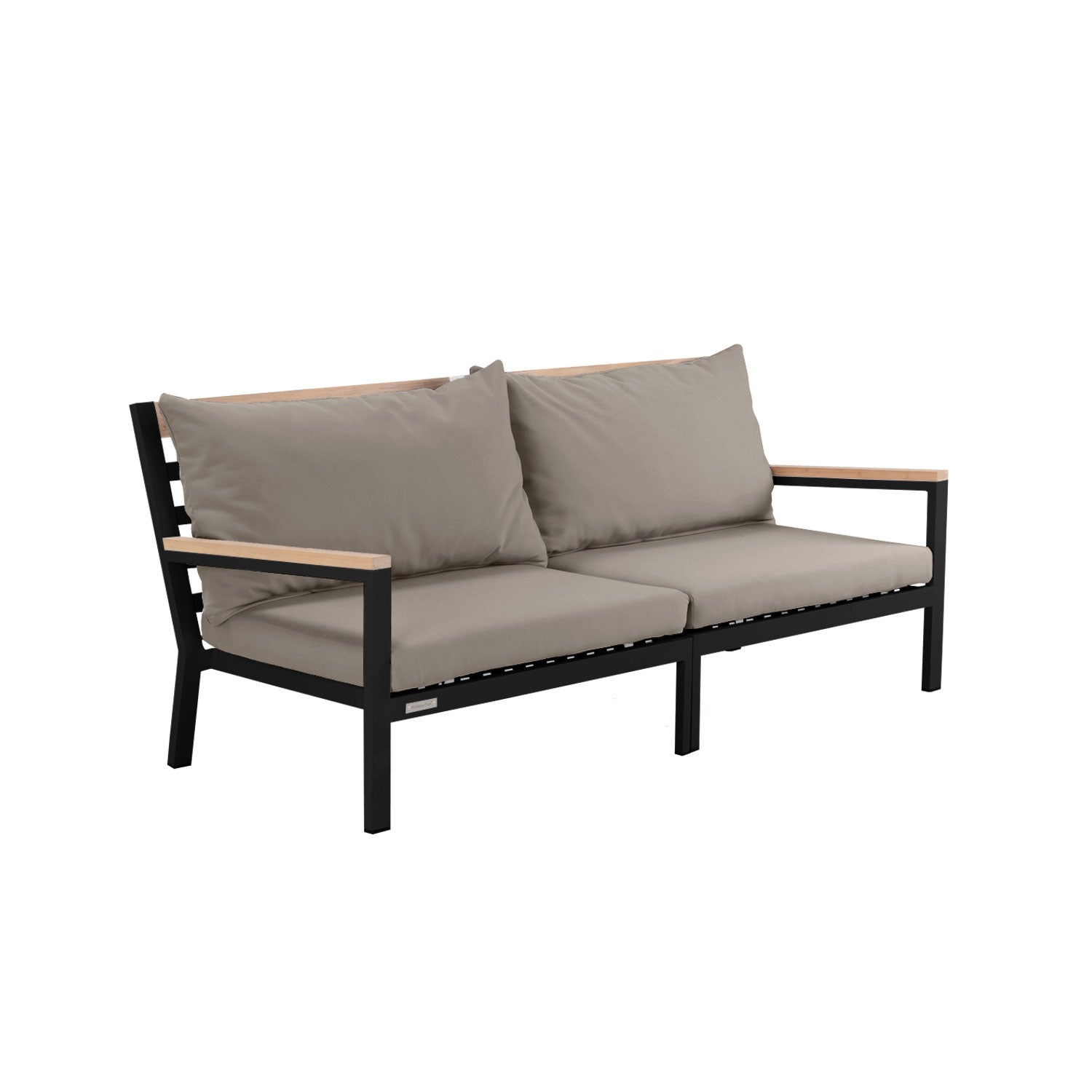 Abacus Alu Sofa Black - L194 - 3 Seater / Sunbrella Taupe
