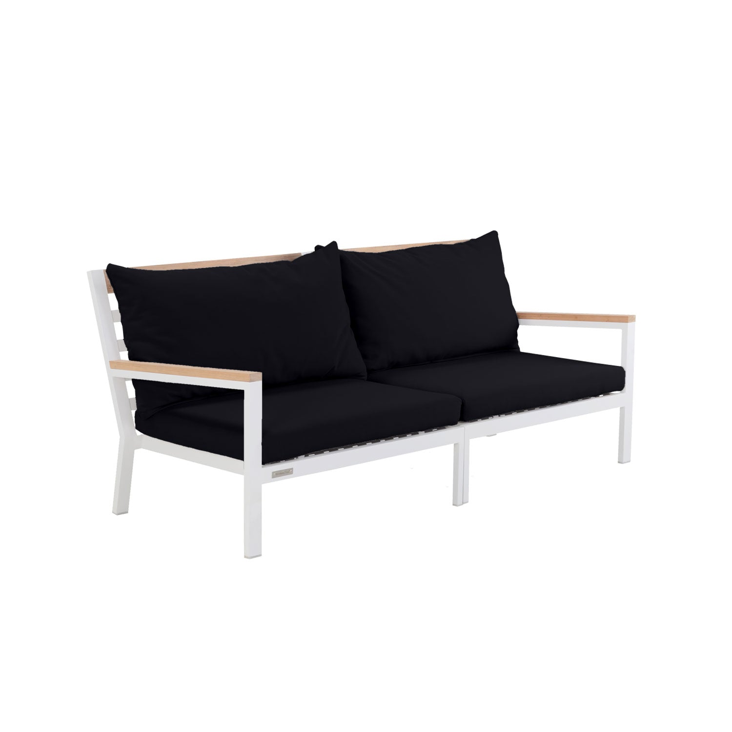 Abacus Alu Sofa White - L194 - 3 Seater / Olefin Black