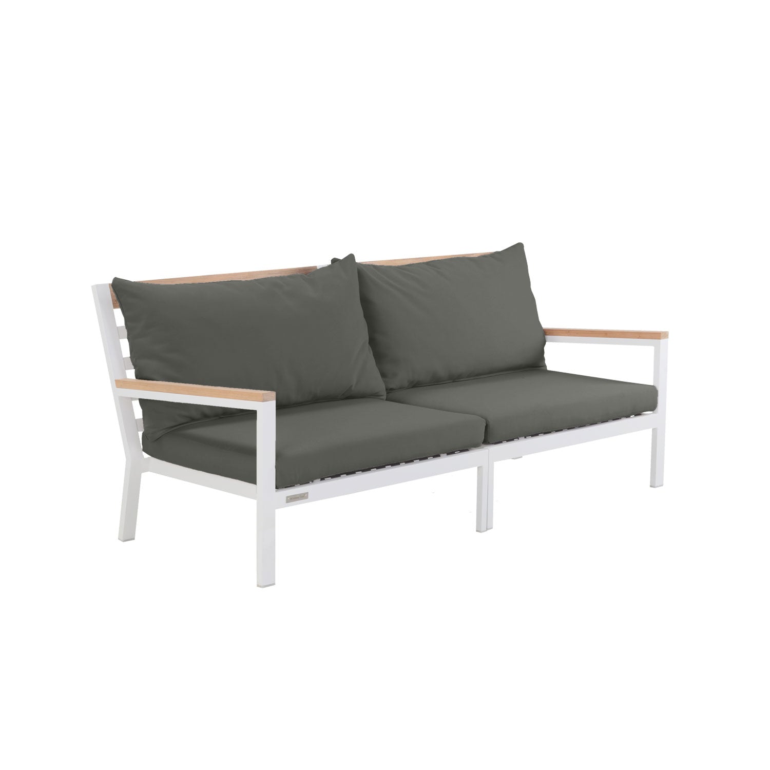 Abacus Alu Sofa White - L194 - 3 Seater / Olefin Charcoal